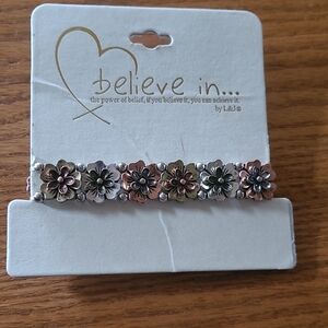 L&J Flower Stretch Bracelet, NWT